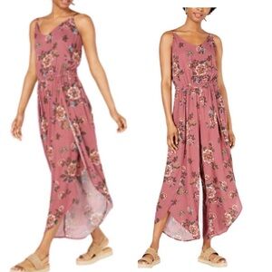Floral pant romper with split legs